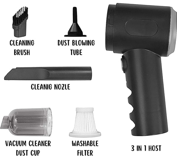 3 in 1 Mopping Vacuum Blower with Mini Dust Buster USB Portable Vacuum Cleaner Dry and Wet